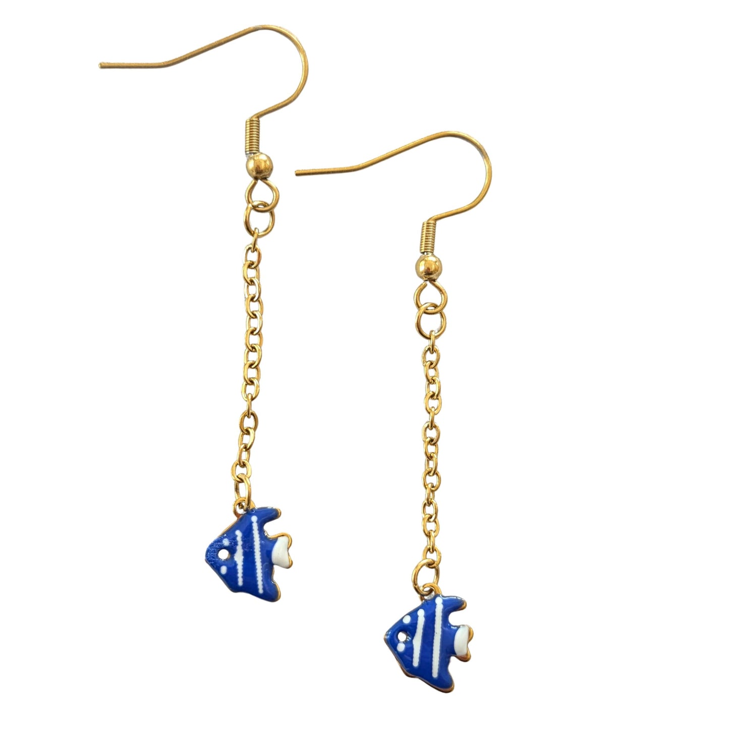 Goldie Blue Fish Dangles