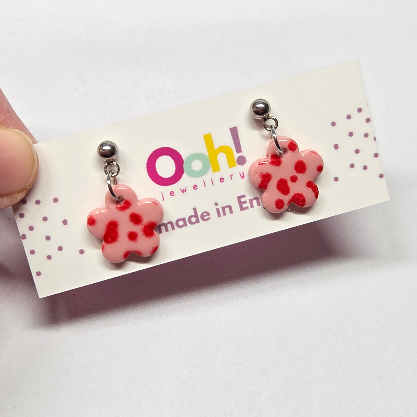 Pink & Red Flower Dangles