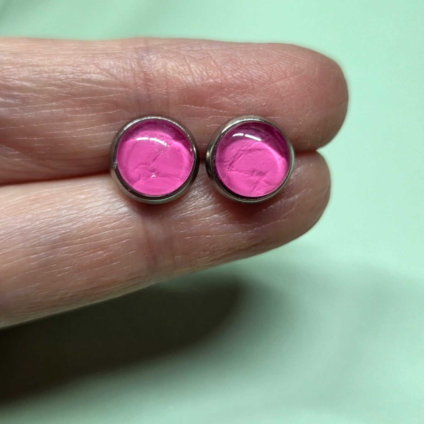 Pink Colour Pop Studs