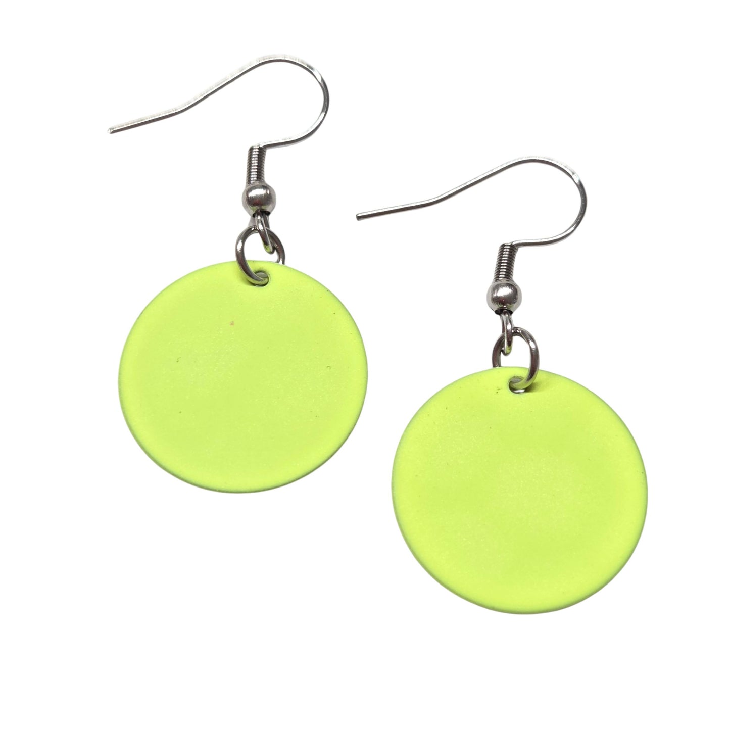 Neon Yellow Round Dangles