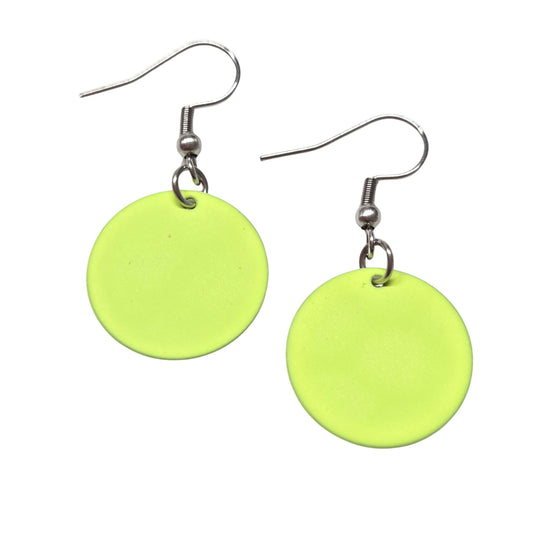 Neon Yellow Round Dangles