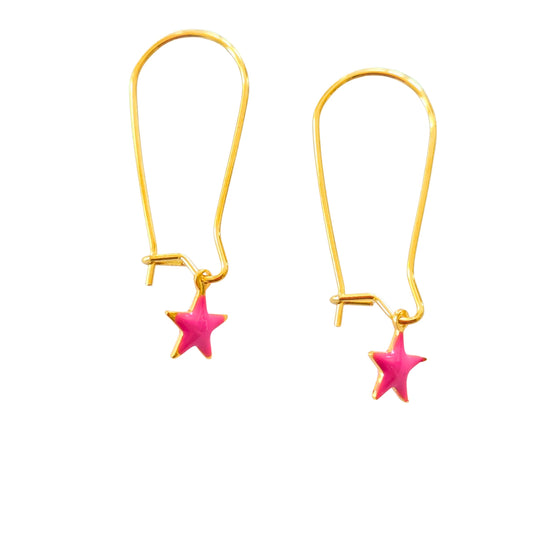Pink Star Hoops