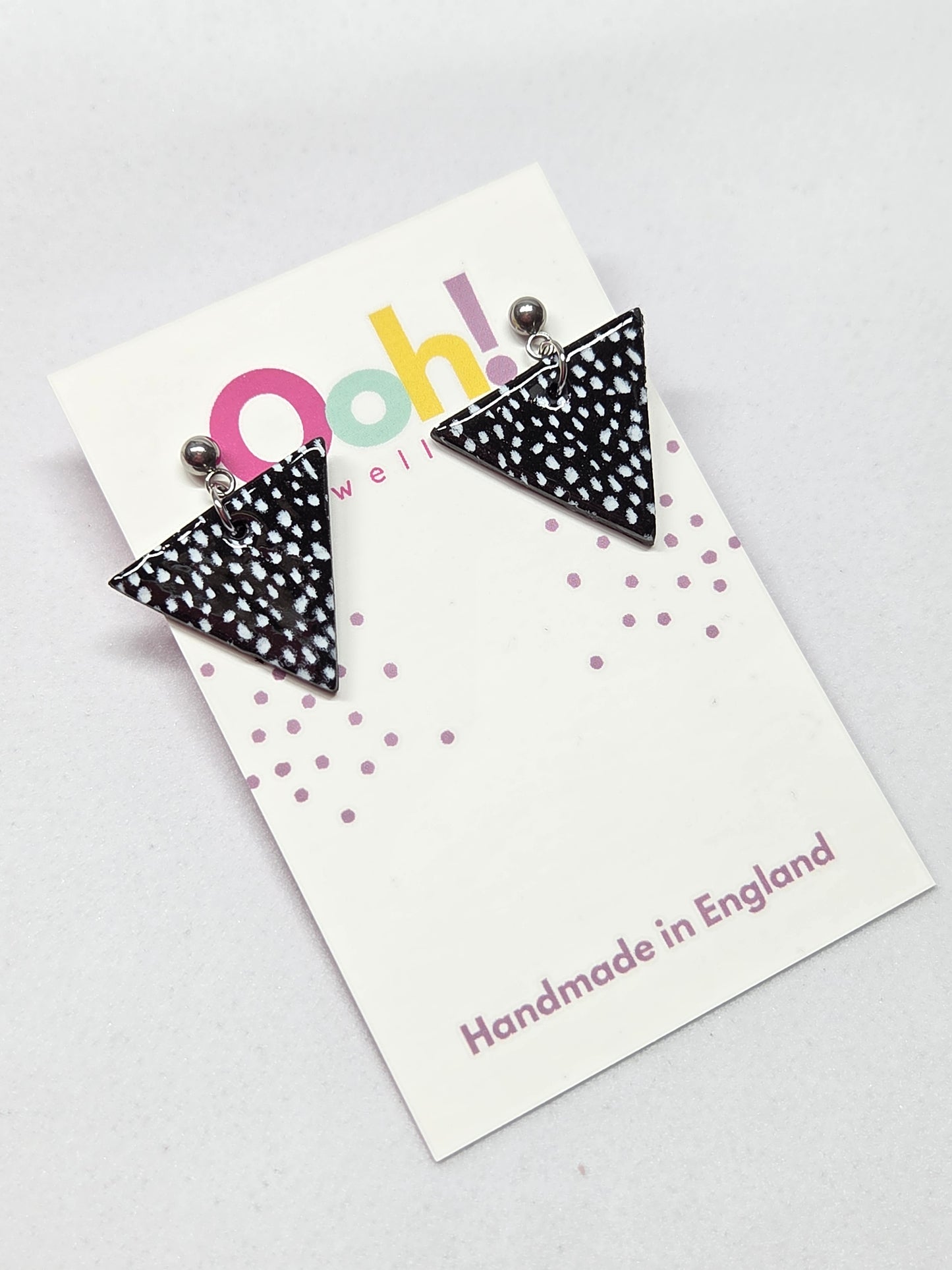 Large Black & White Triangle Dangles