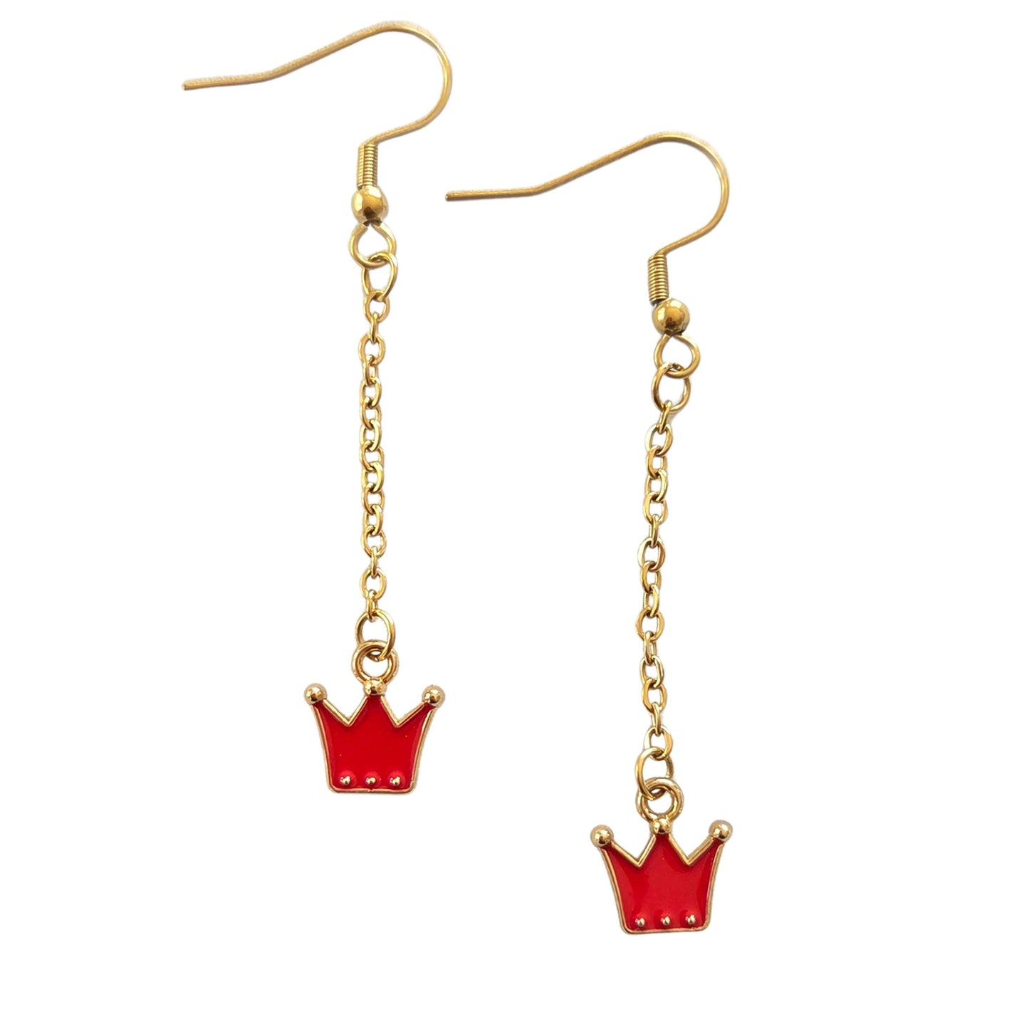 Reina Red Crown Dangles