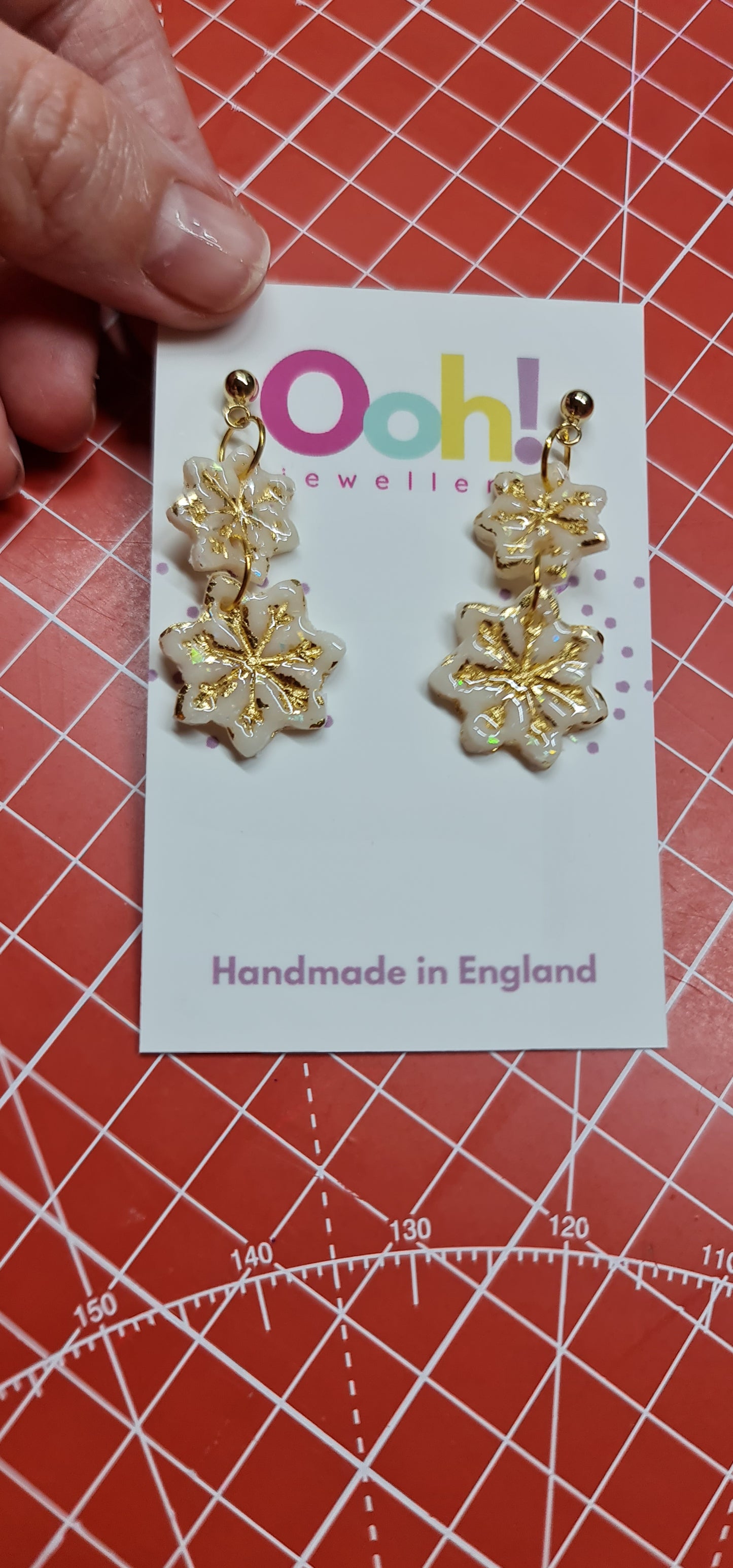 Gold Snowflake Dangle Earrings