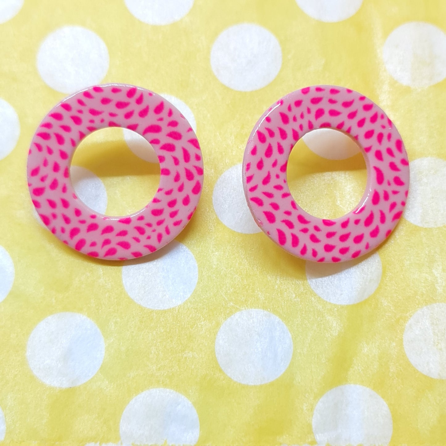 Bright Pink Statement Studs