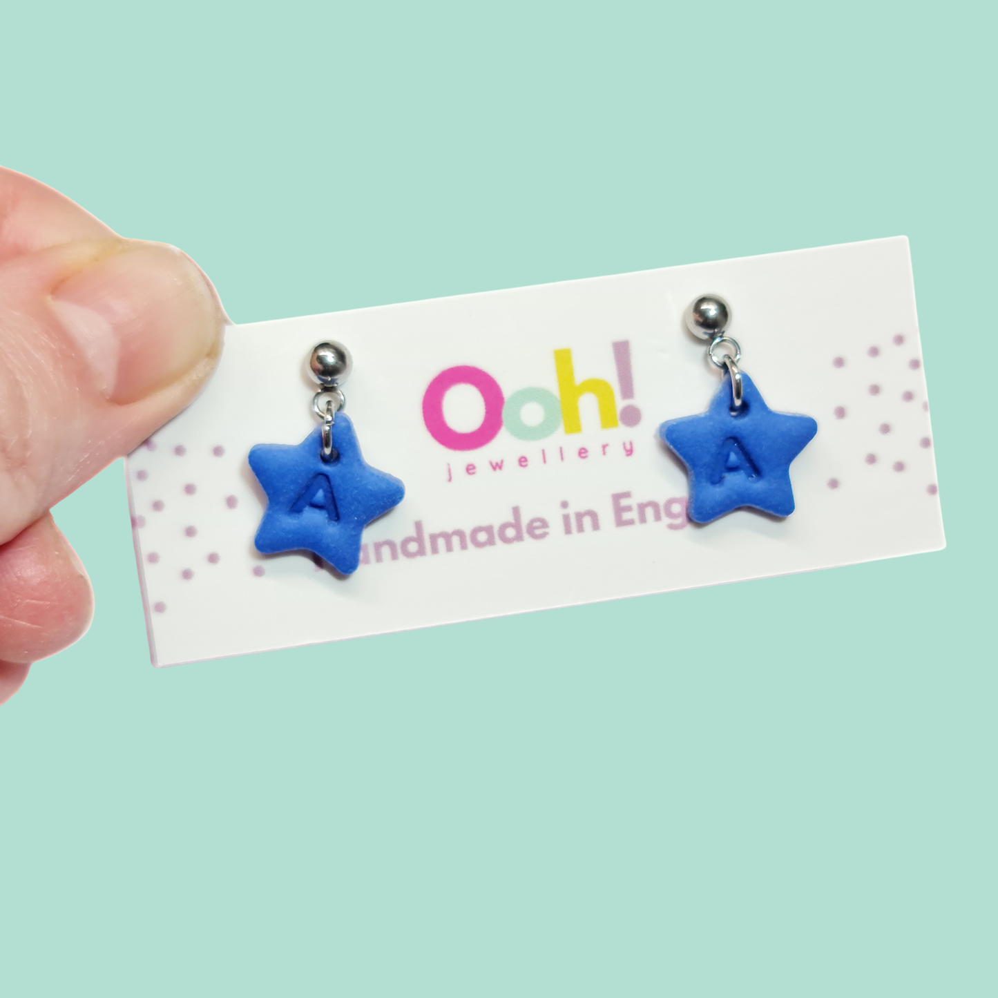 Personalised Initial Blue Star Dangles
