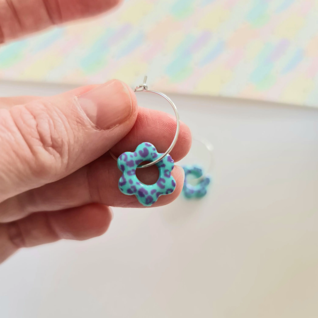 Turquoise hoop earrings