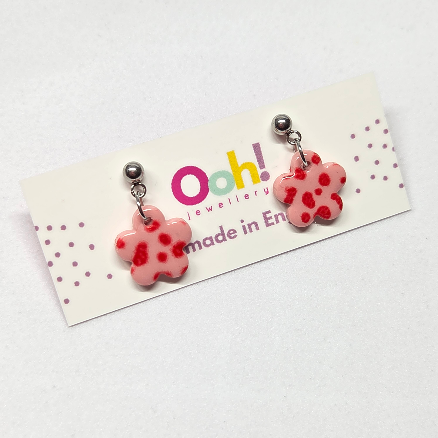 Pink & Red Flower Dangles