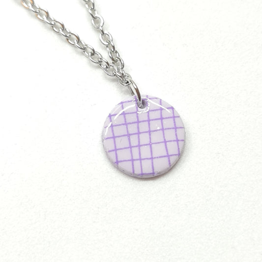 Purple Small Round Pendant Necklace