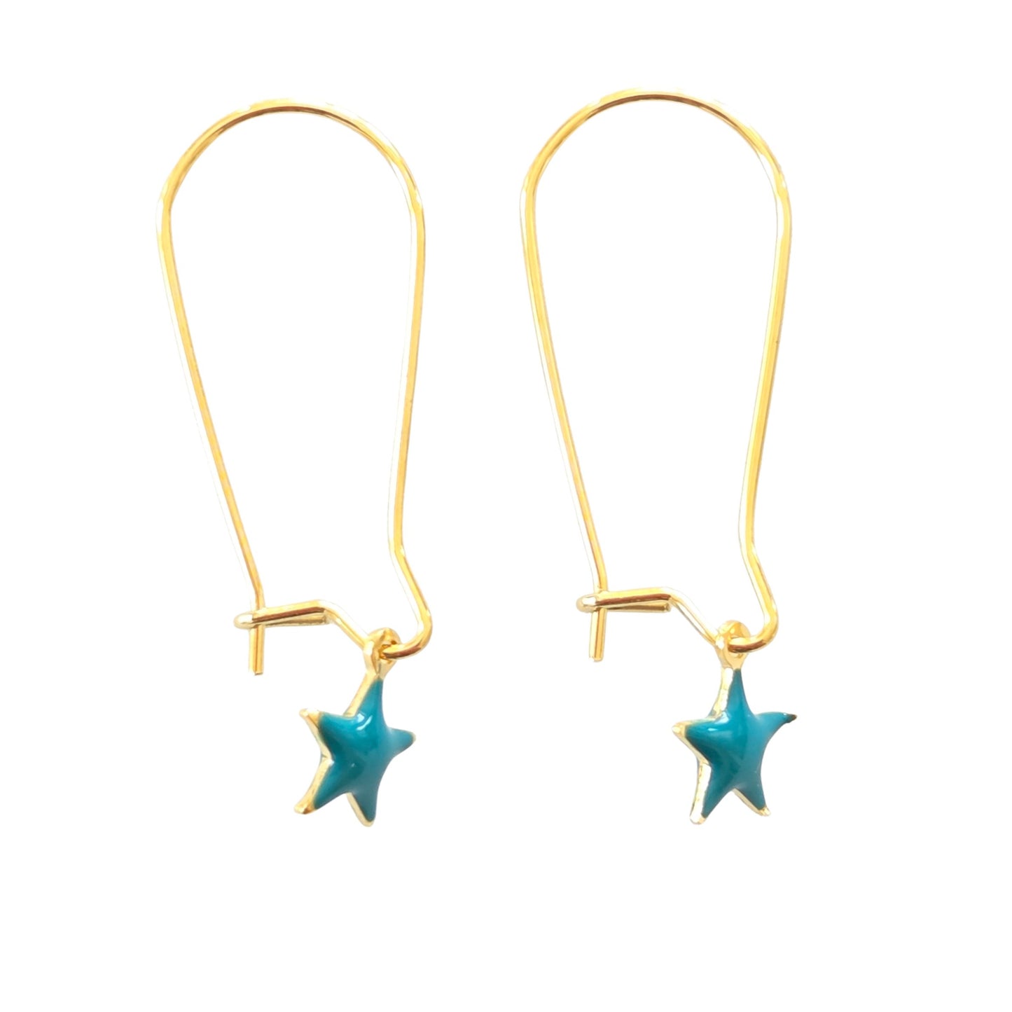 Teal Star Hoops