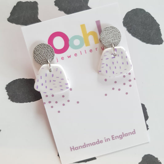 Purple Confetti Dangles