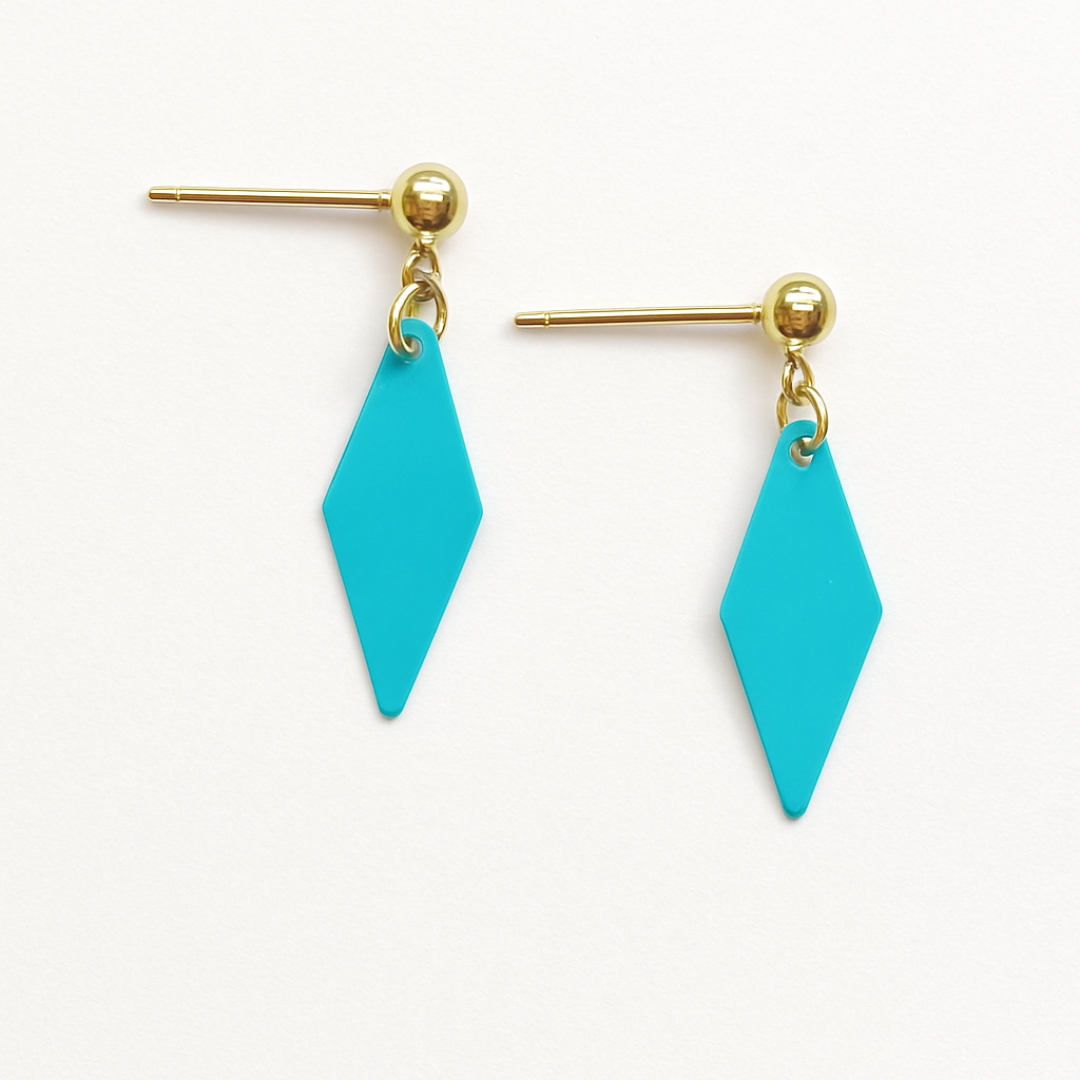Teal Diamond Dangles