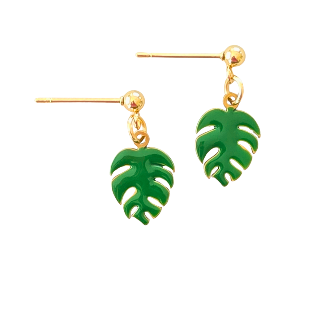Small Orange Leaf Dangles