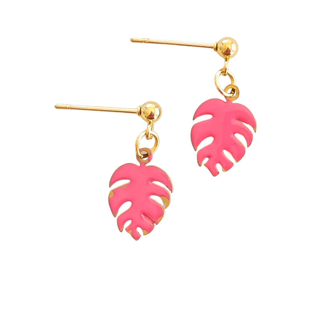 Small Orange Leaf Dangles