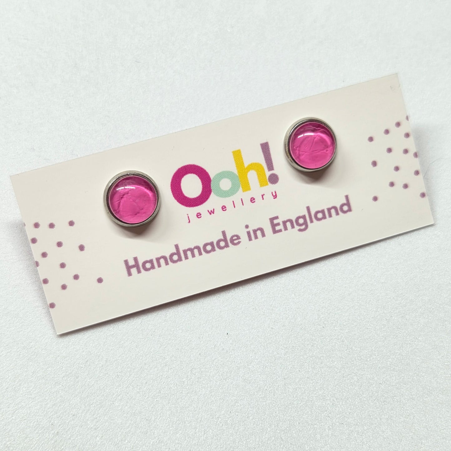 Pink Colour Pop Studs