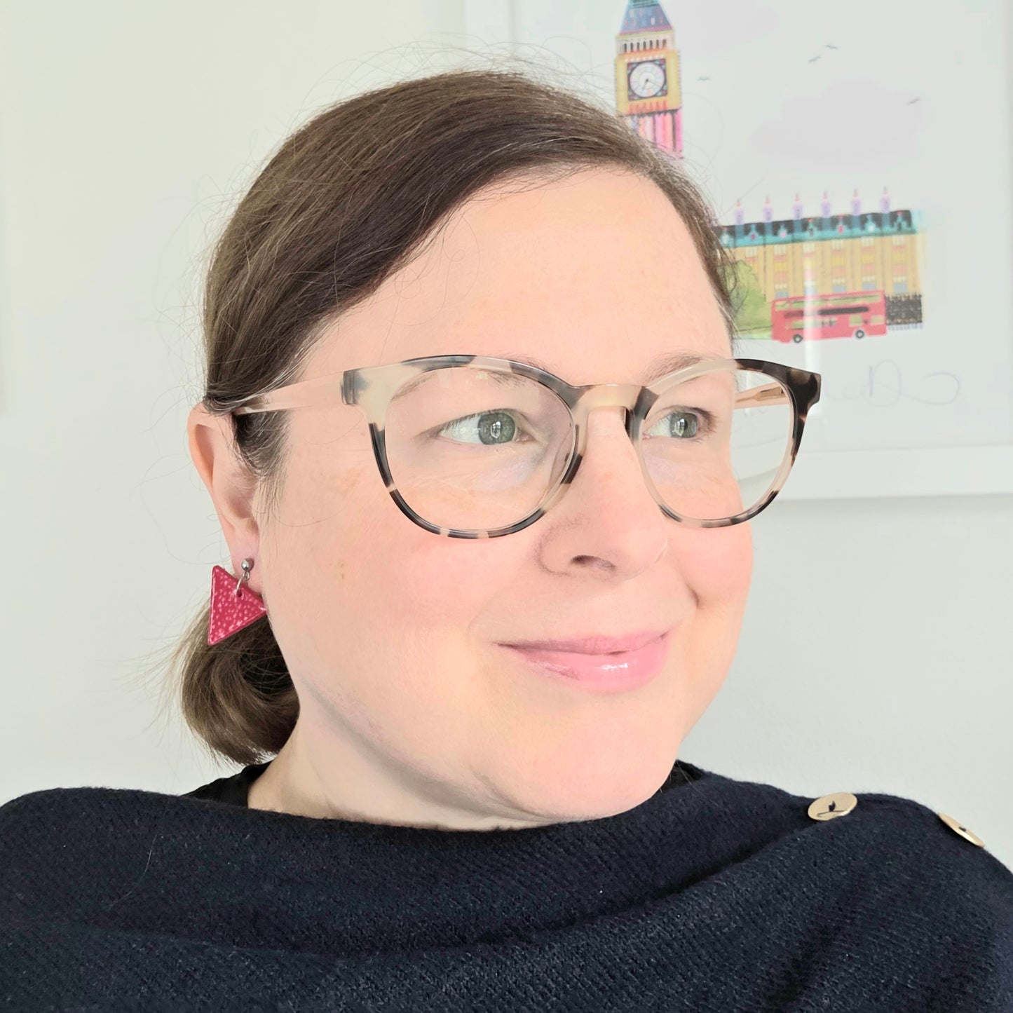 Large Red & Pink Triangle Dangles