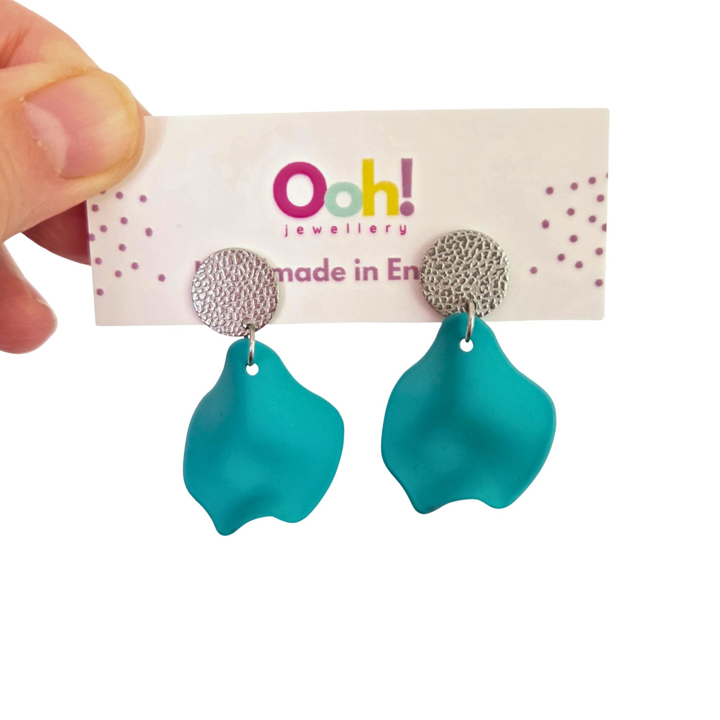Frida Teal Petal Dangles