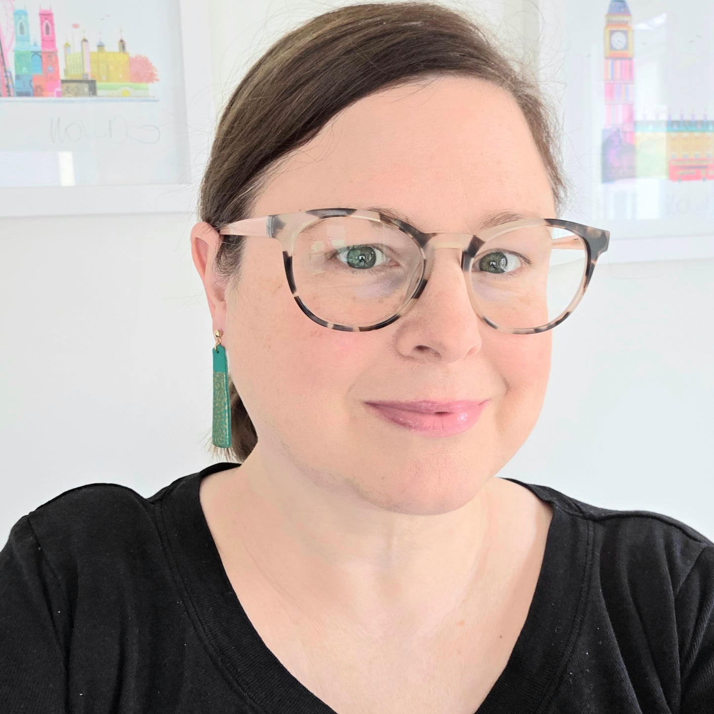 Jade & Gold Skinny Dangle