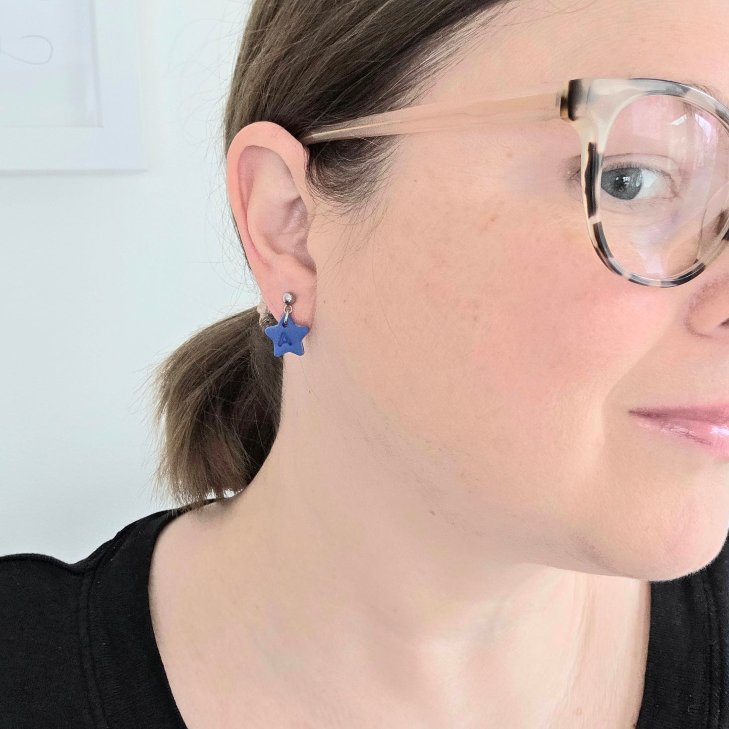 Personalised Initial Blue Star Dangles