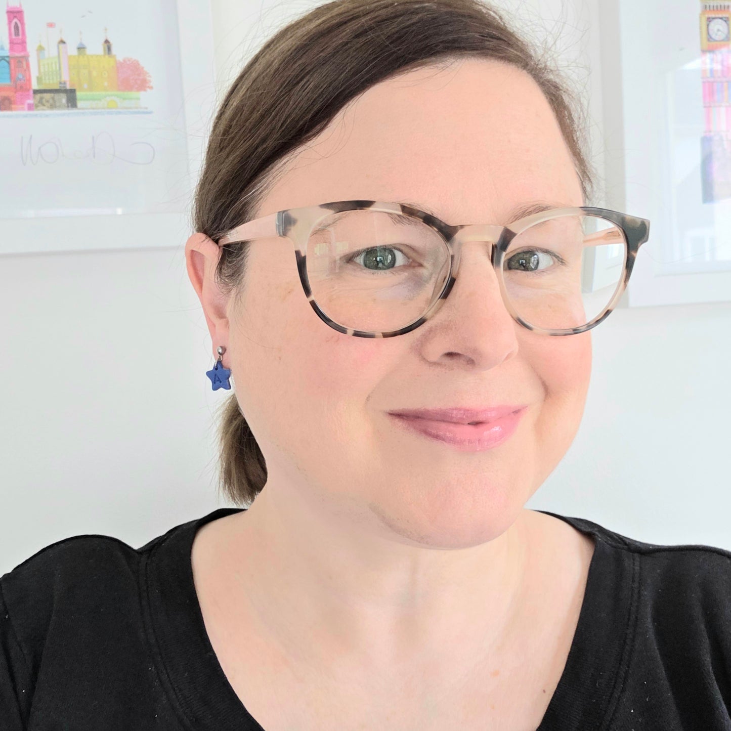 Personalised Initial Blue Star Dangles