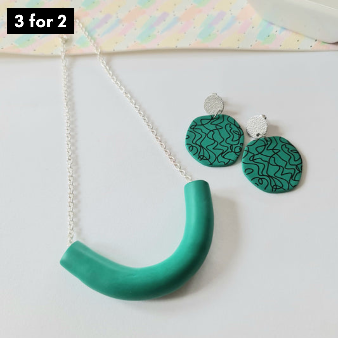 Jade Earrings & Necklace set