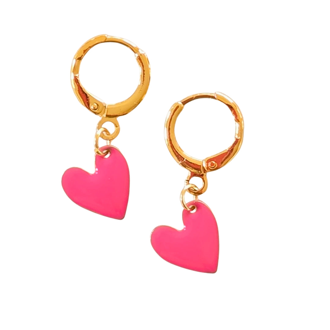 Pink Heart Hoops