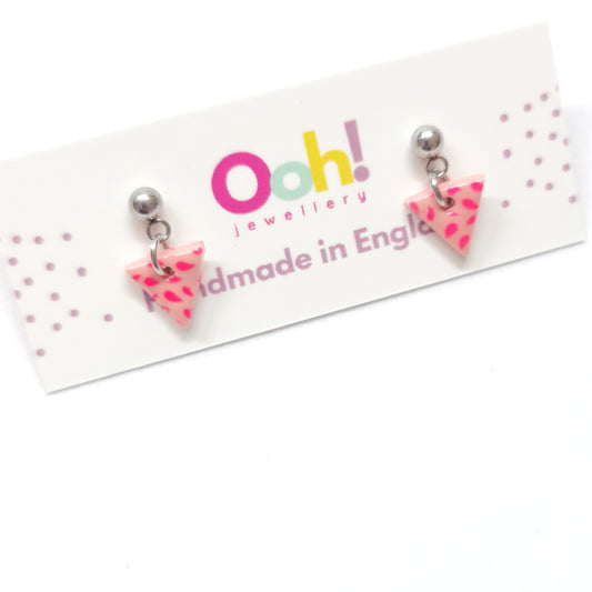 Pink Mini Triangle Dangles
