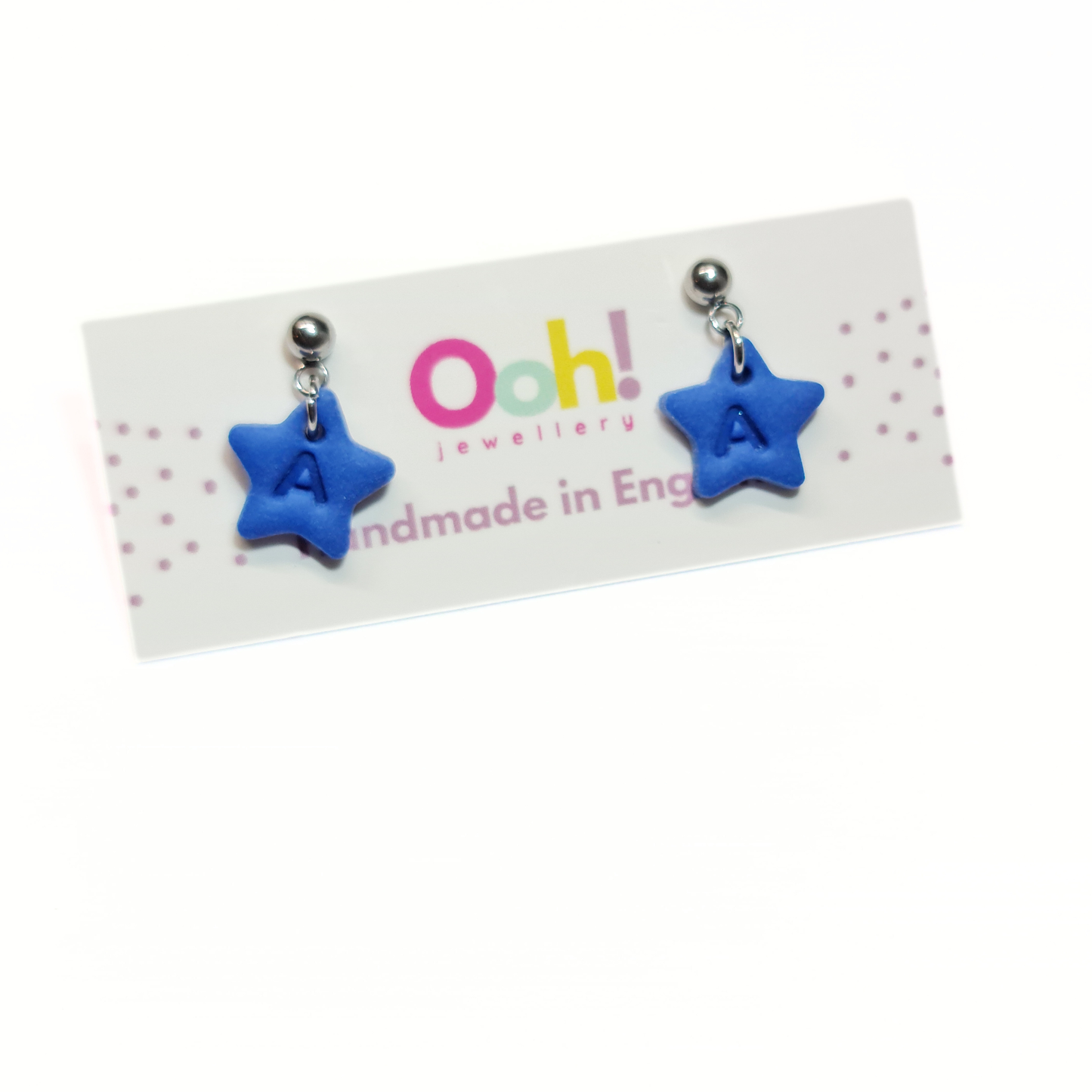 Personalised Initial Blue Star Dangles