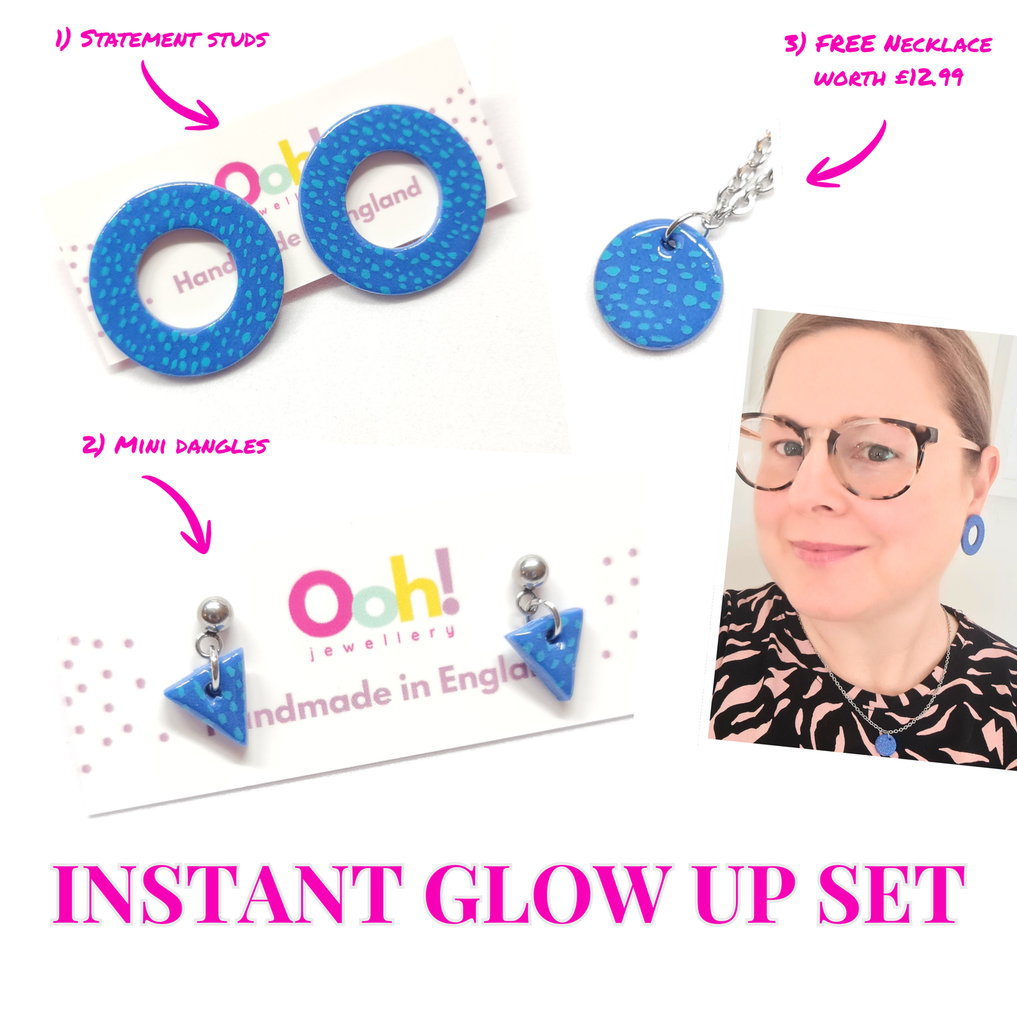 Blue Instant Glow Up Set (FREE necklace)