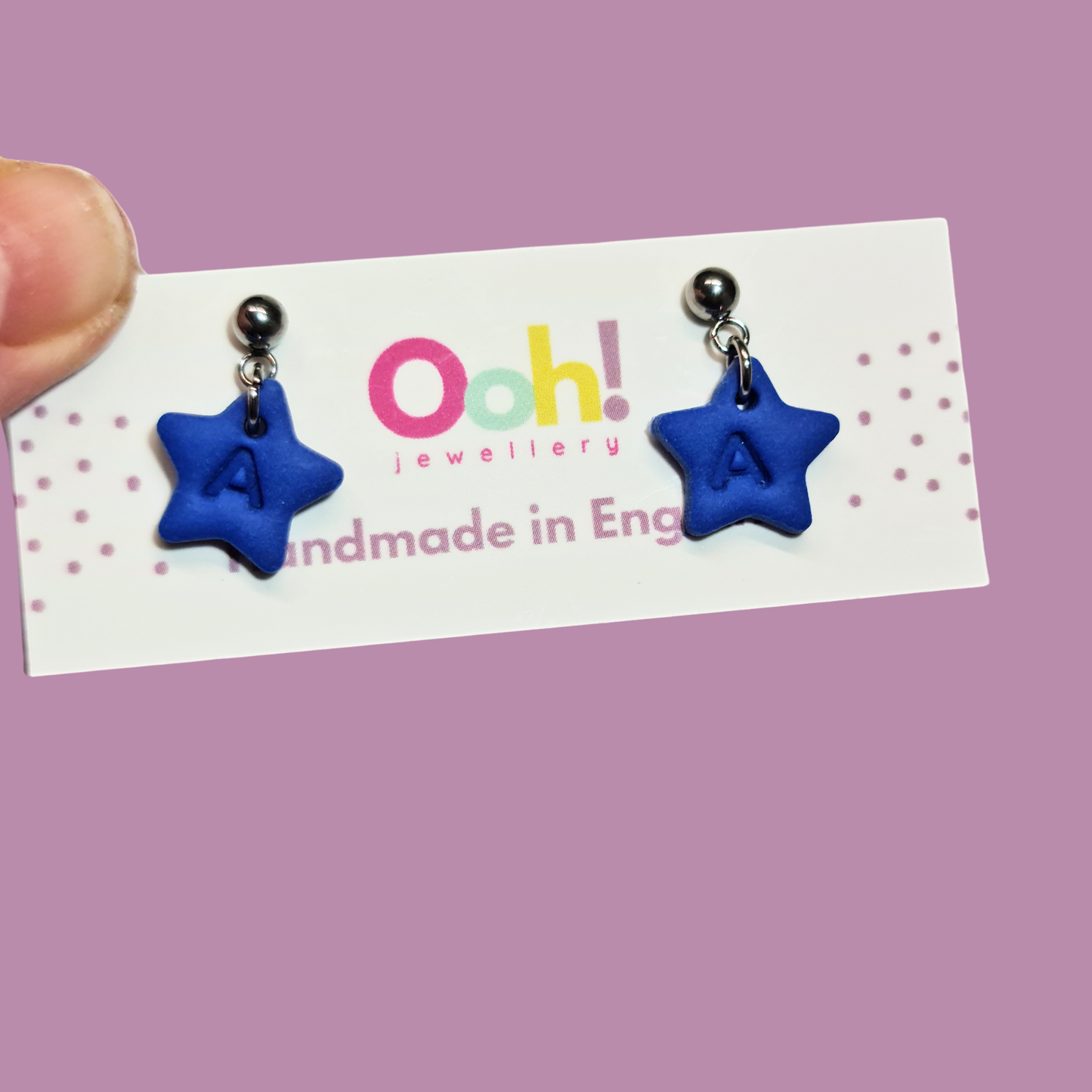 Personalised Initial Blue Star Dangles