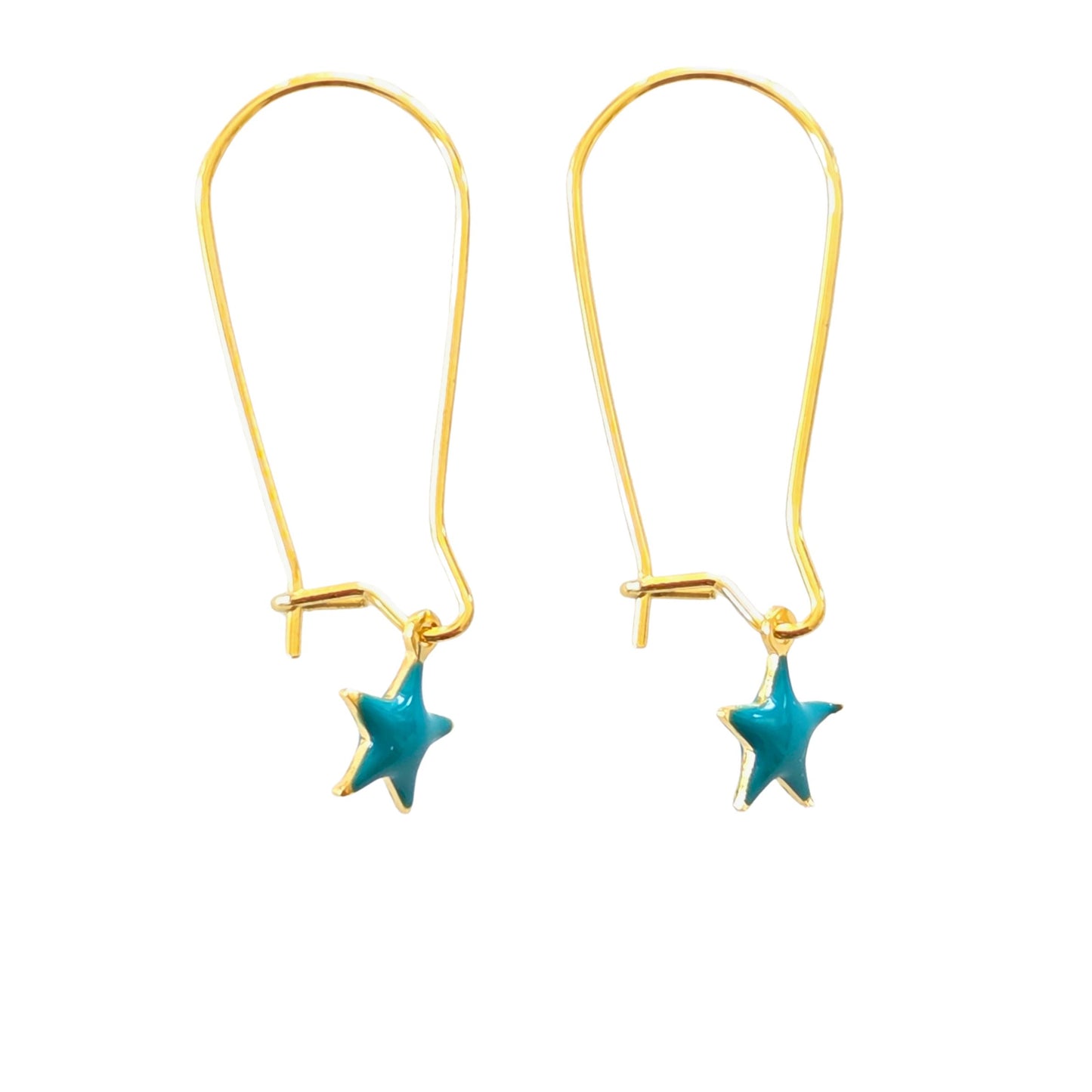 Teal Star Hoops