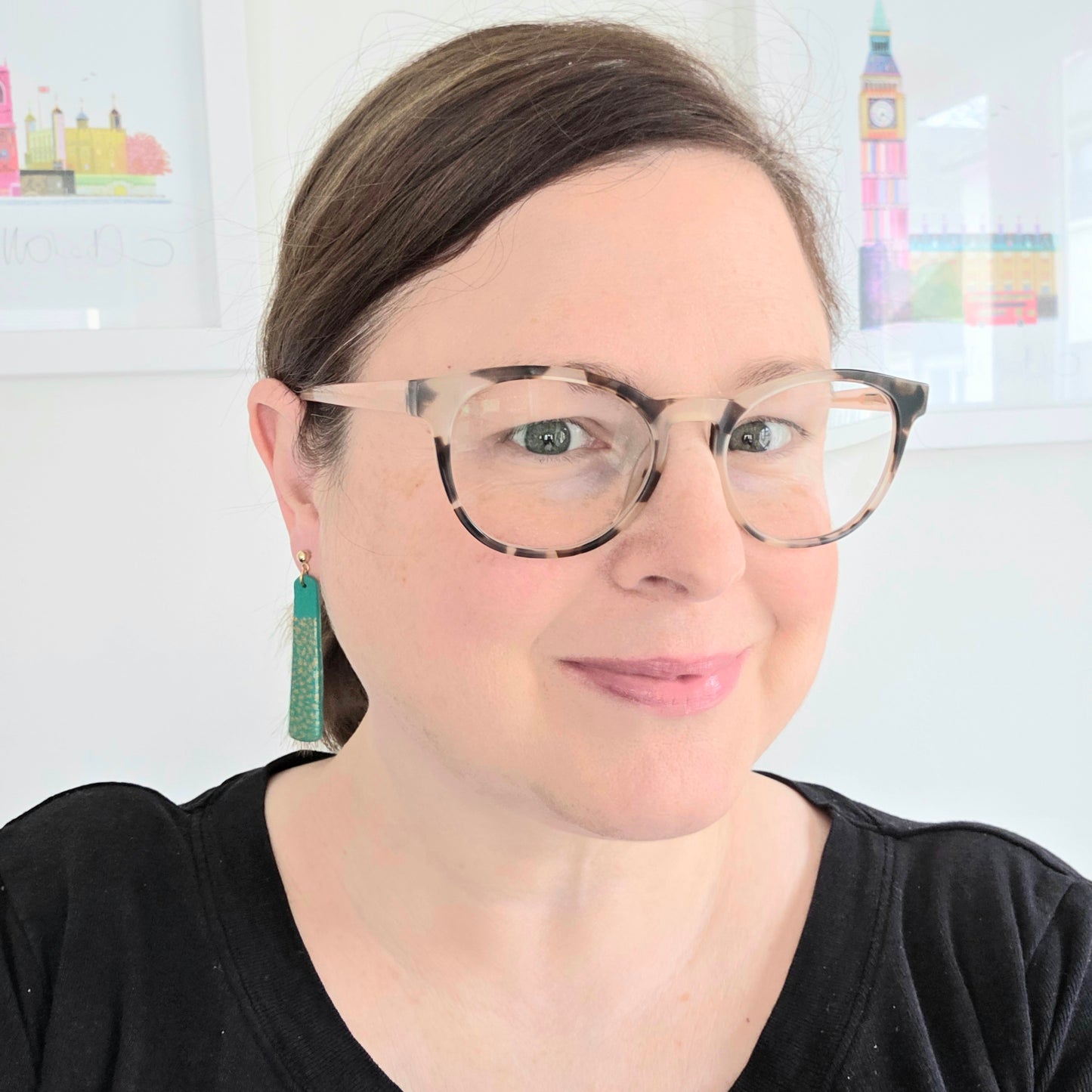 Jade & Gold Skinny Dangle