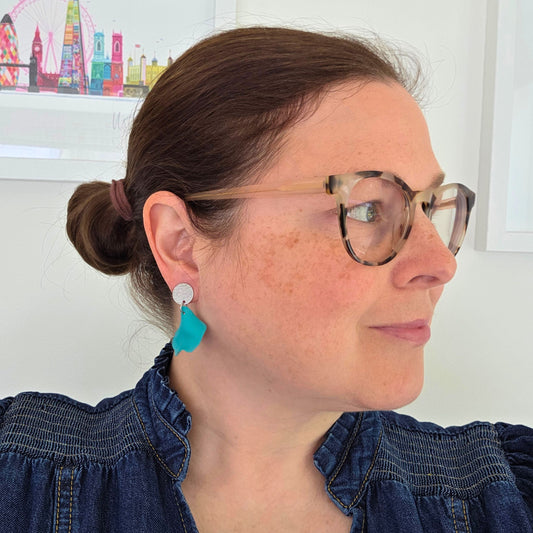 Frida Teal Petal Dangles